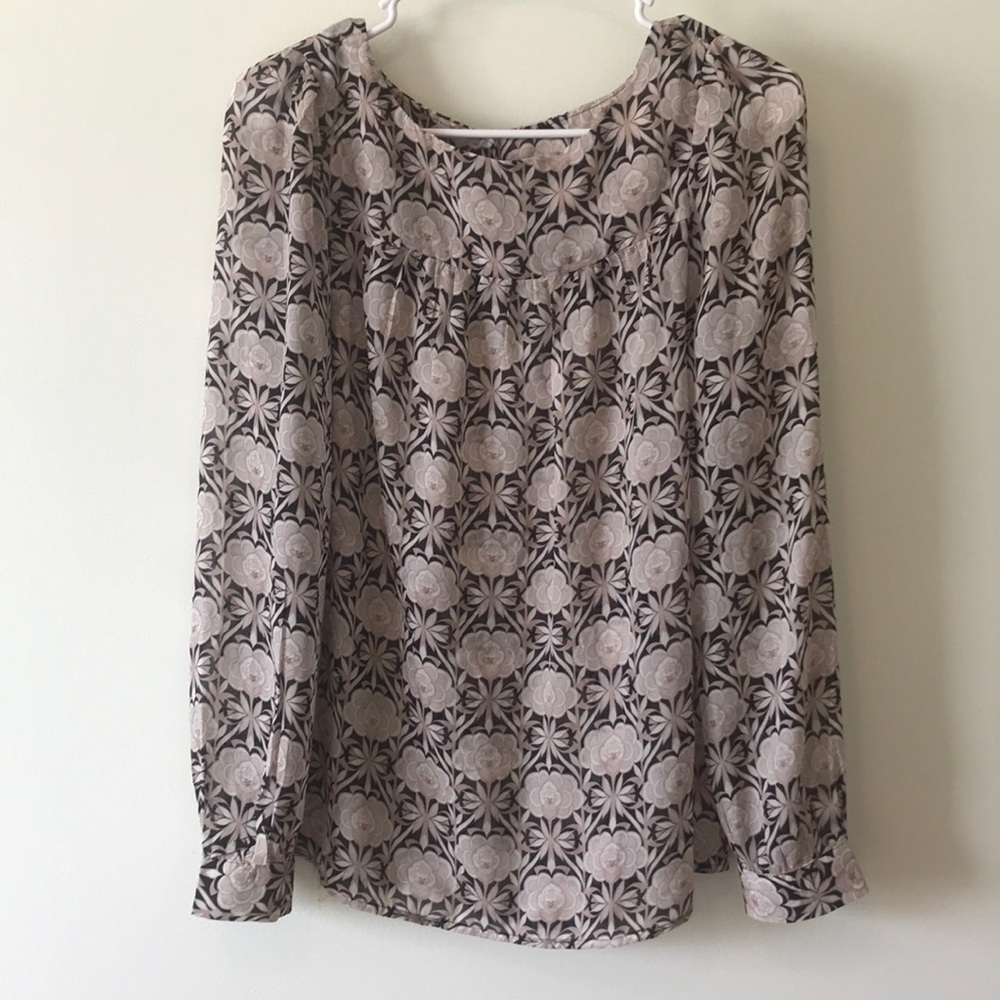BLUSH PINK BLOUSE WITH FLORAL PATTERN